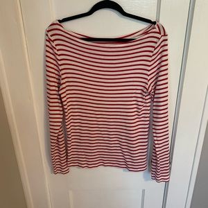 Striped Boat Neck Gap Top